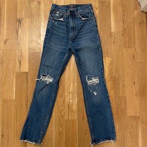Abercrombie & Fitch distressed high rise jeans
